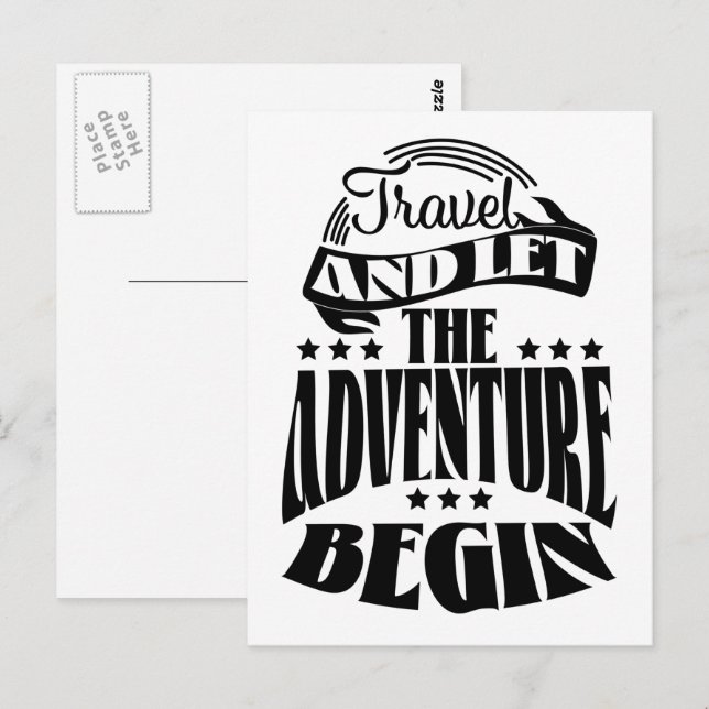 Travel and let the Adventure Begin Postcard (Front/Back)