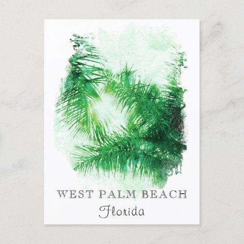  Travel AP25 Personalize Tropical Palm Leaves Postcard