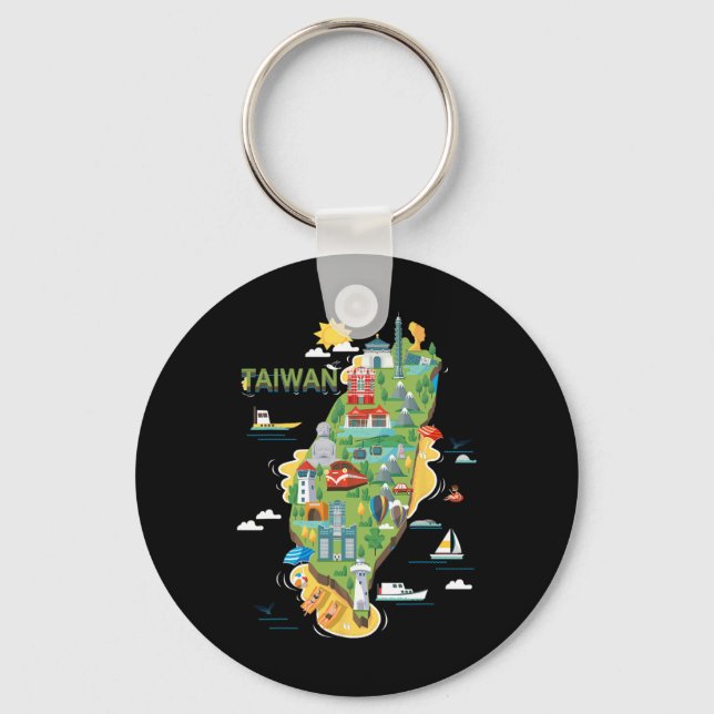 Travel Around Asia Taiwan Taipei Family Vacation S Keychain (Front)