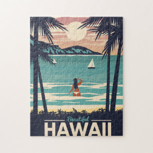 Travel Art Beautiful Hawaii Beach Jigsaw Puzzle