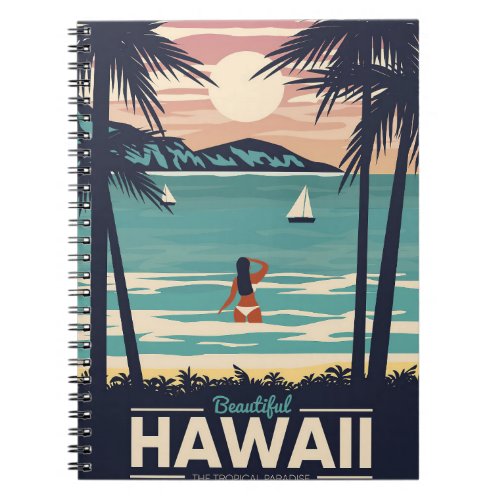 Travel Art Beautiful Hawaii Beach Notebook