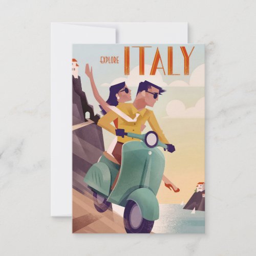 Travel Art Explore Italy Thank You Card