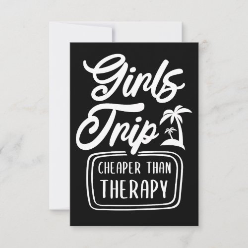 Travel Art Girls Trip Cheaper Than Therapy Thank You Card