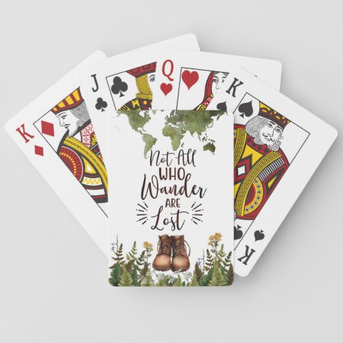 Travel Art Not All Who Wander Are Lost Playing Cards
