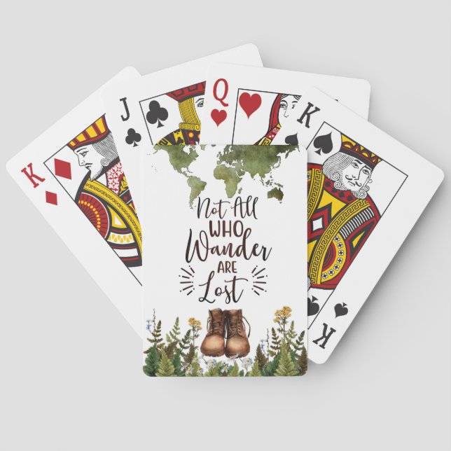 Travel Art Not All Who Wander Are Lost Poker Cards (Back)