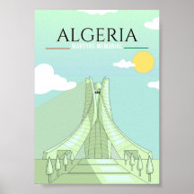 Travel art Poster Martyrs memorial of Algeria