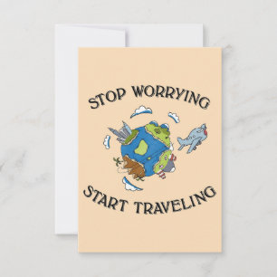 Travel Art Start Traveling The World RSVP Card