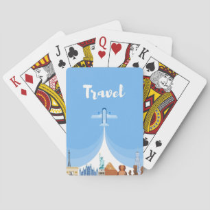 Travel Art Travel Around The World Poker Cards