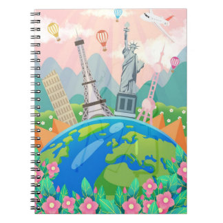 Travel Art Travel Around World Notebook