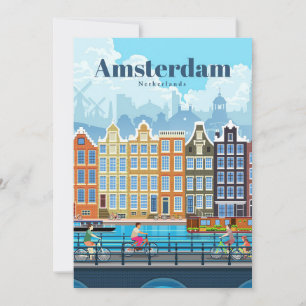 Travel Art Travel To Amsterdam Holiday Card