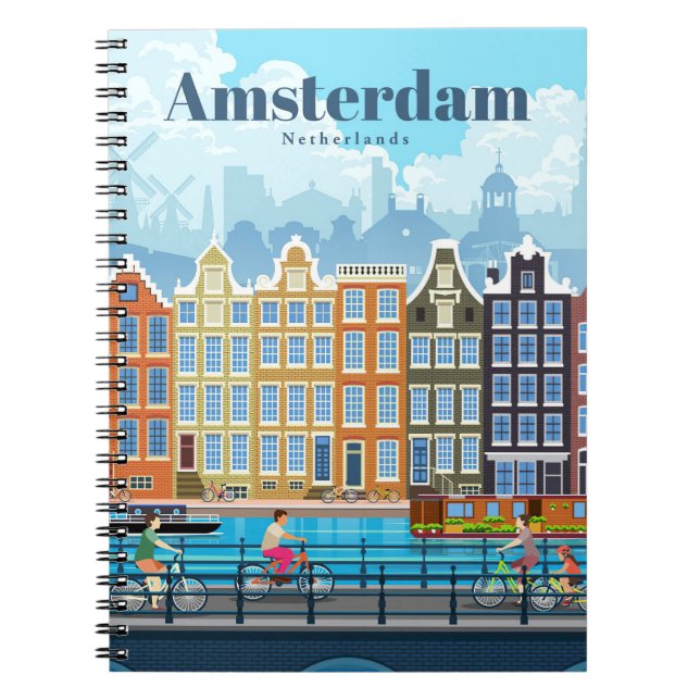 Travel Art Travel To Amsterdam Notebook (Front)