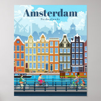 Travel Art Travel To Amsterdam Poster