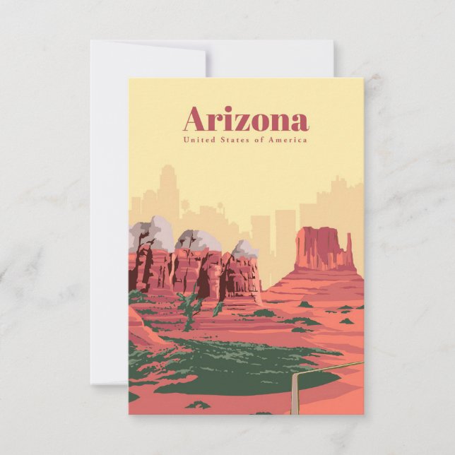 Travel Art Travel To Arizona RSVP Card (Front)
