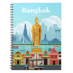 Travel Art Travel To Bangkok Notebook