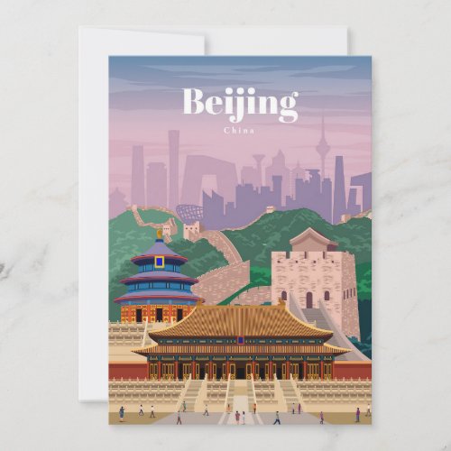 Travel Art Travel To Beijing China Holiday Card