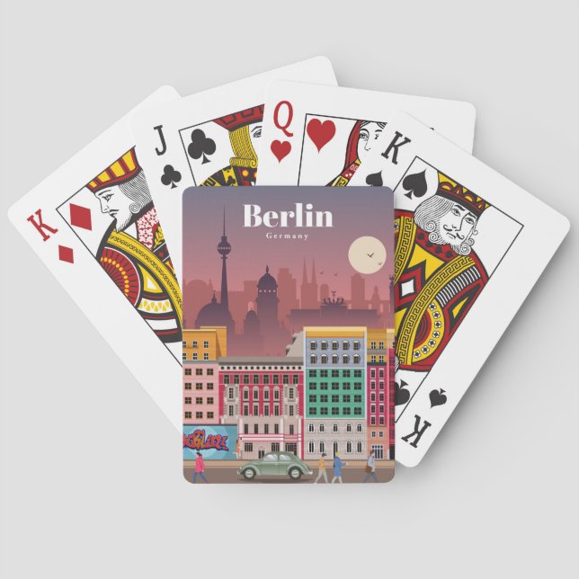 Travel Art Travel To Berlin Germany Poker Cards (Back)
