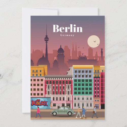 Travel Art Travel To Berlin Germany Thank You Card