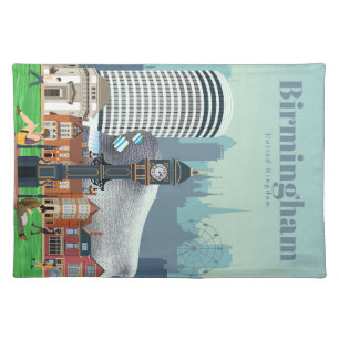 Travel Art Travel To Birmingham Cloth Placemat