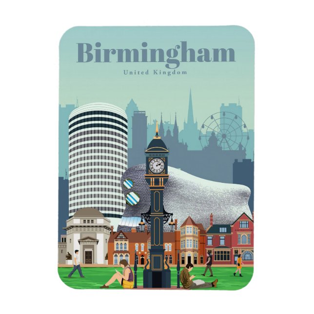 Travel Art Travel To Birmingham Magnet (Vertical)