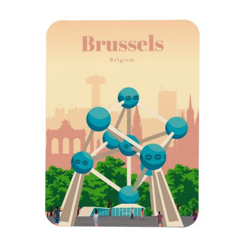 Travel Art Travel To Brussels Magnet