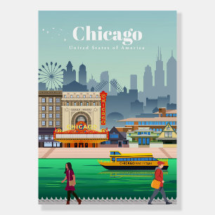 Travel Art Travel To Chicago Foam Board