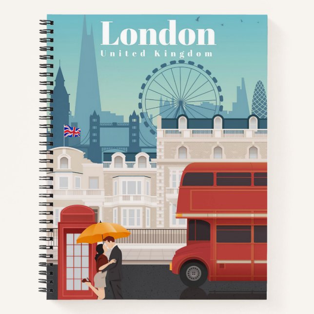 Travel Art Travel To London England Notebook (Front)