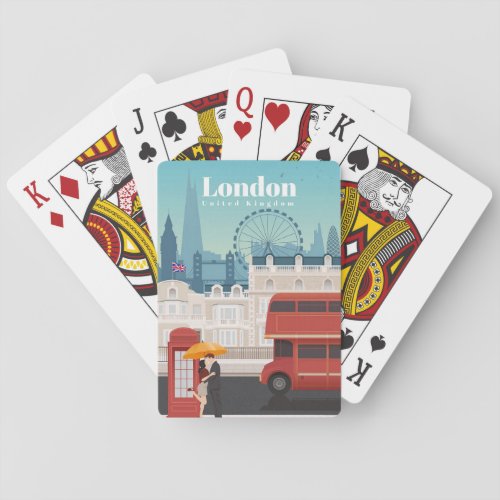 Travel Art Travel To London England Playing Cards