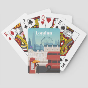 Travel Art Travel To London England Poker Cards