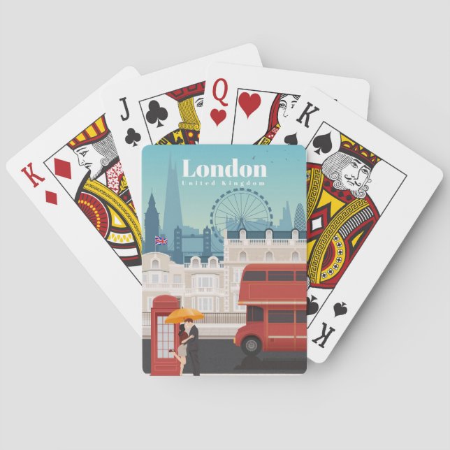 Travel Art Travel To London England Poker Cards (Back)