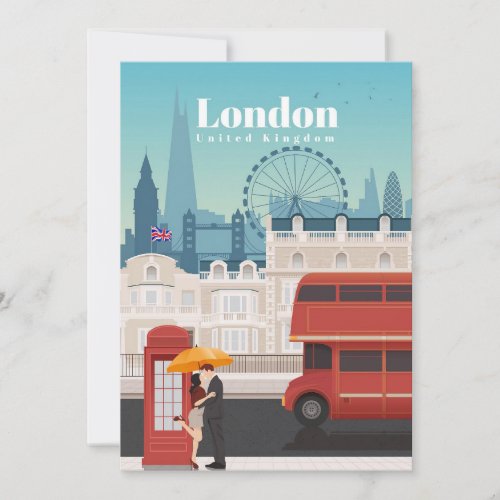 Travel Art Travel To London England Thank You Card