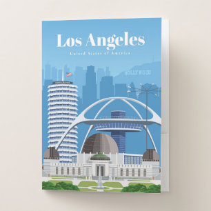 Travel Art Travel to Los Angeles Pocket Folder