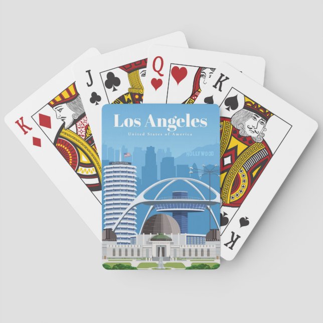 Travel Art Travel to Los Angeles Poker Cards (Back)