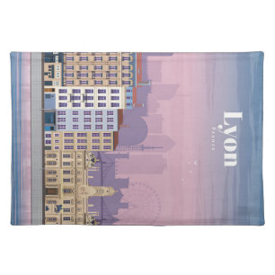 Travel Art Travel To Lyon France Cloth Placemat