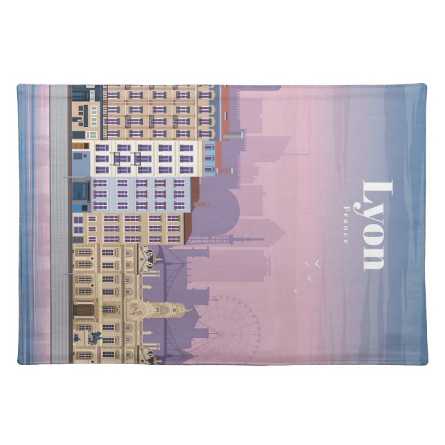 Travel Art Travel To Lyon France Cloth Placemat (Front)