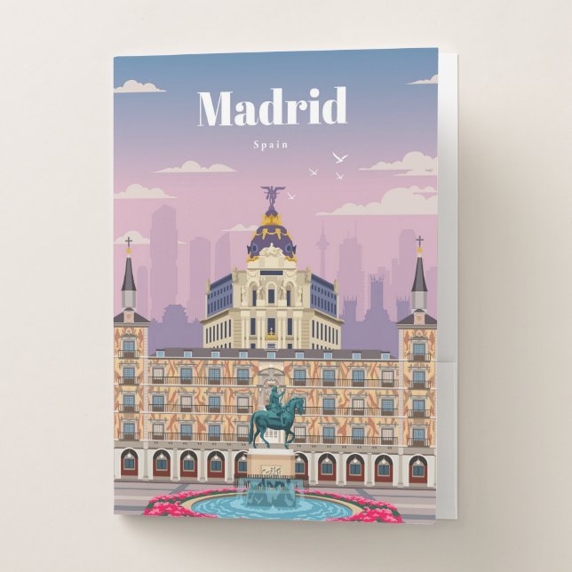 Travel Art Travel To Madrid Spain Pocket Folder (Front)
