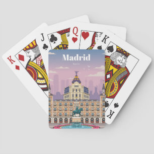 Travel Art Travel To Madrid Spain Poker Cards
