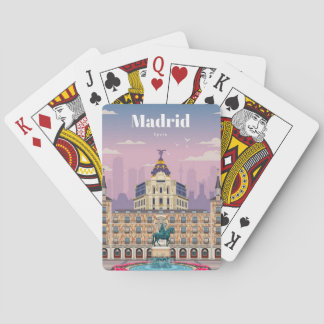 Travel Art Travel To Madrid Spain Poker Cards