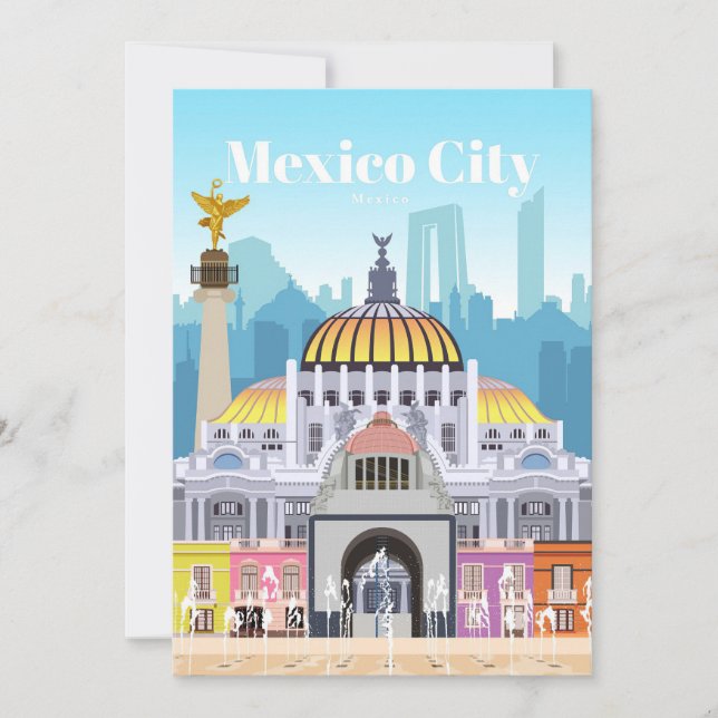 Travel Art Travel To Mexico City Invitation (Front)
