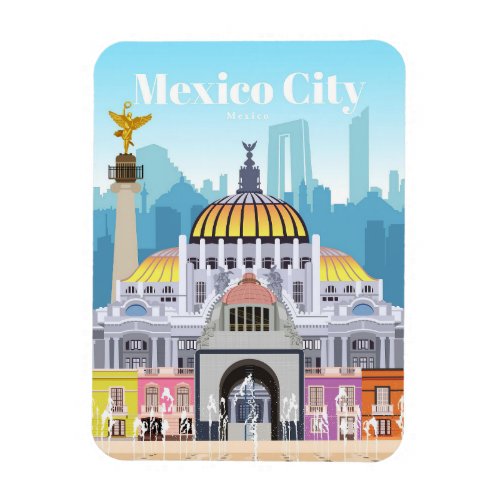 Travel Art Travel To Mexico City Magnet