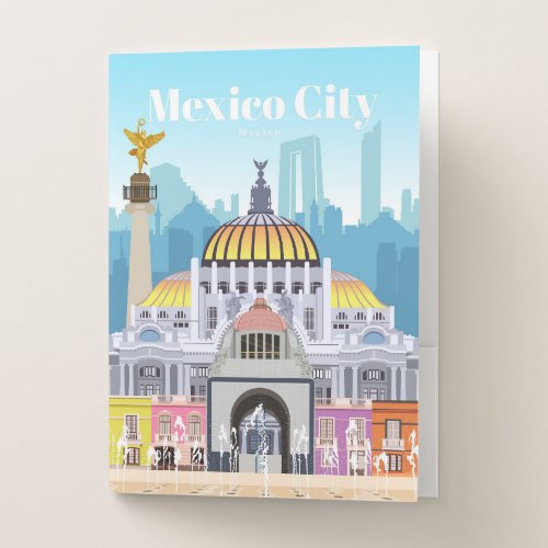 Travel Art Travel To Mexico City Pocket Folder