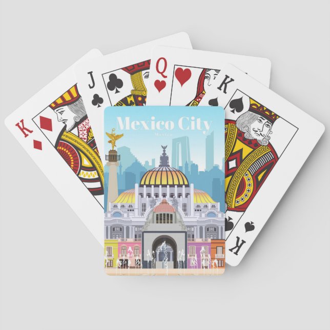 Travel Art Travel To Mexico City Poker Cards (Back)