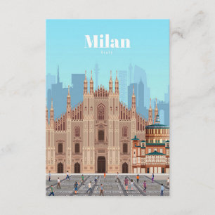 Travel Art Travel to Milan Italy Enclosure Card