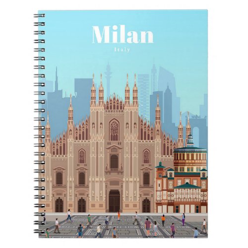 Travel Art Travel to Milan Italy Notebook