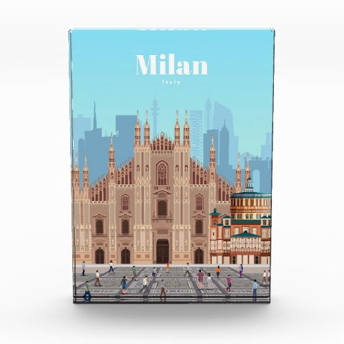 Travel Art Travel to Milan Italy Photo Block