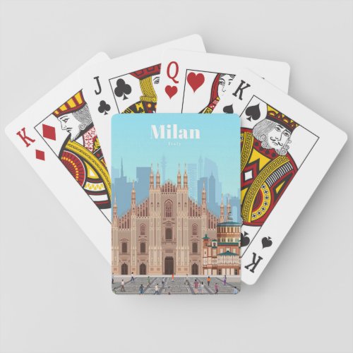 Travel Art Travel to Milan Italy Playing Cards