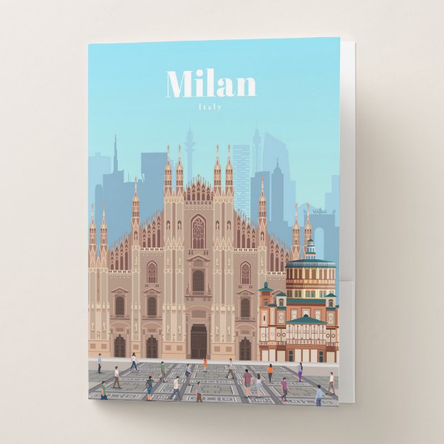 Travel Art Travel to Milan Italy Pocket Folder (Front)
