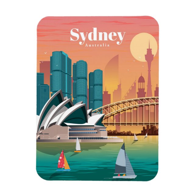 Travel Art Travel To Sydney Australia Magnet (Vertical)