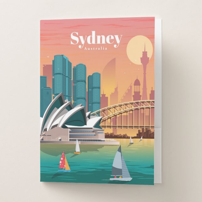 Travel Art Travel To Sydney Australia Pocket Folder (Front)