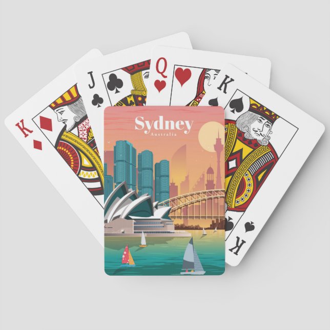 Travel Art Travel To Sydney Australia Poker Cards (Back)
