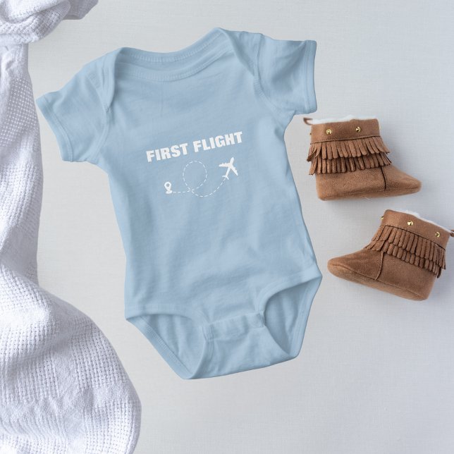 Travel Baby First Flight Cool Minimalist Airplane Bodysuit (Creator Uploaded)